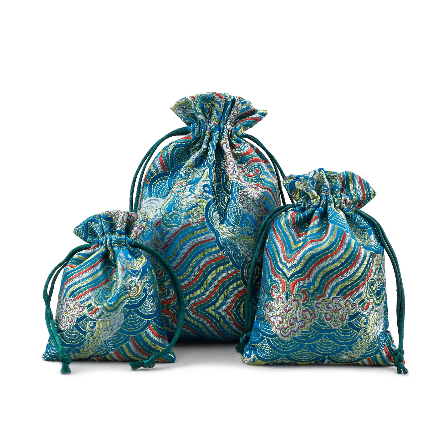 الديباج حقيبة ملابس بروكيد موجة نمط حزمة جيب الرباط حقيبة حقيبة أدوات مكتبية لعناصر القرطاسية الحبوب المتنوعة