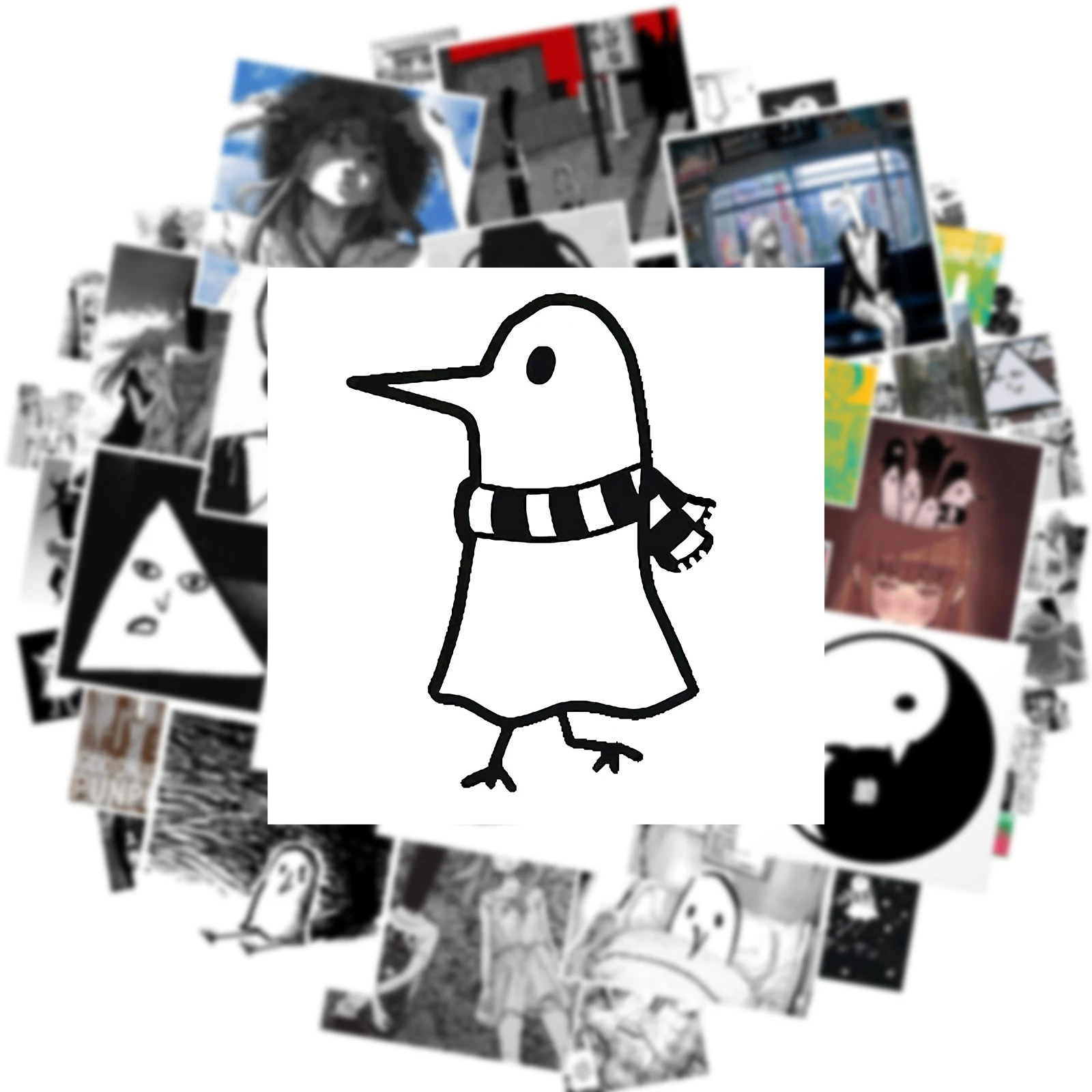 10/30/50 قطعة ليلة سعيدة Punpun Oyasumi Punpun ملصقات الكرتون مقاوم للماء الكتابة على الجدران شارات الفينيل لعبة الكمبيوتر المحمول هدايا الأطفال