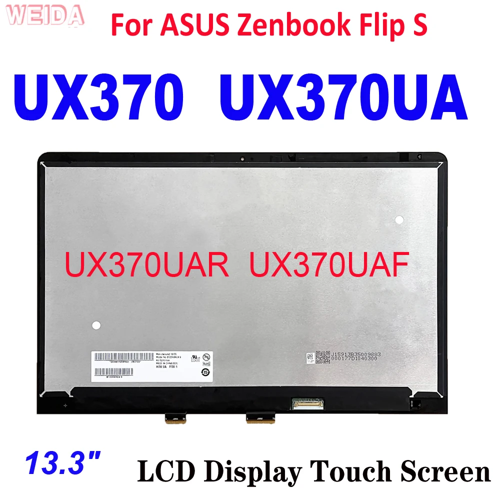 Pantalla LCD de 13,3 pulgadas para ASUS Zenbook Flip S UX370 UX370UA, montaje de digitalizador con pantalla táctil, reemplazo para ASUS UX370UAR UX370UAF