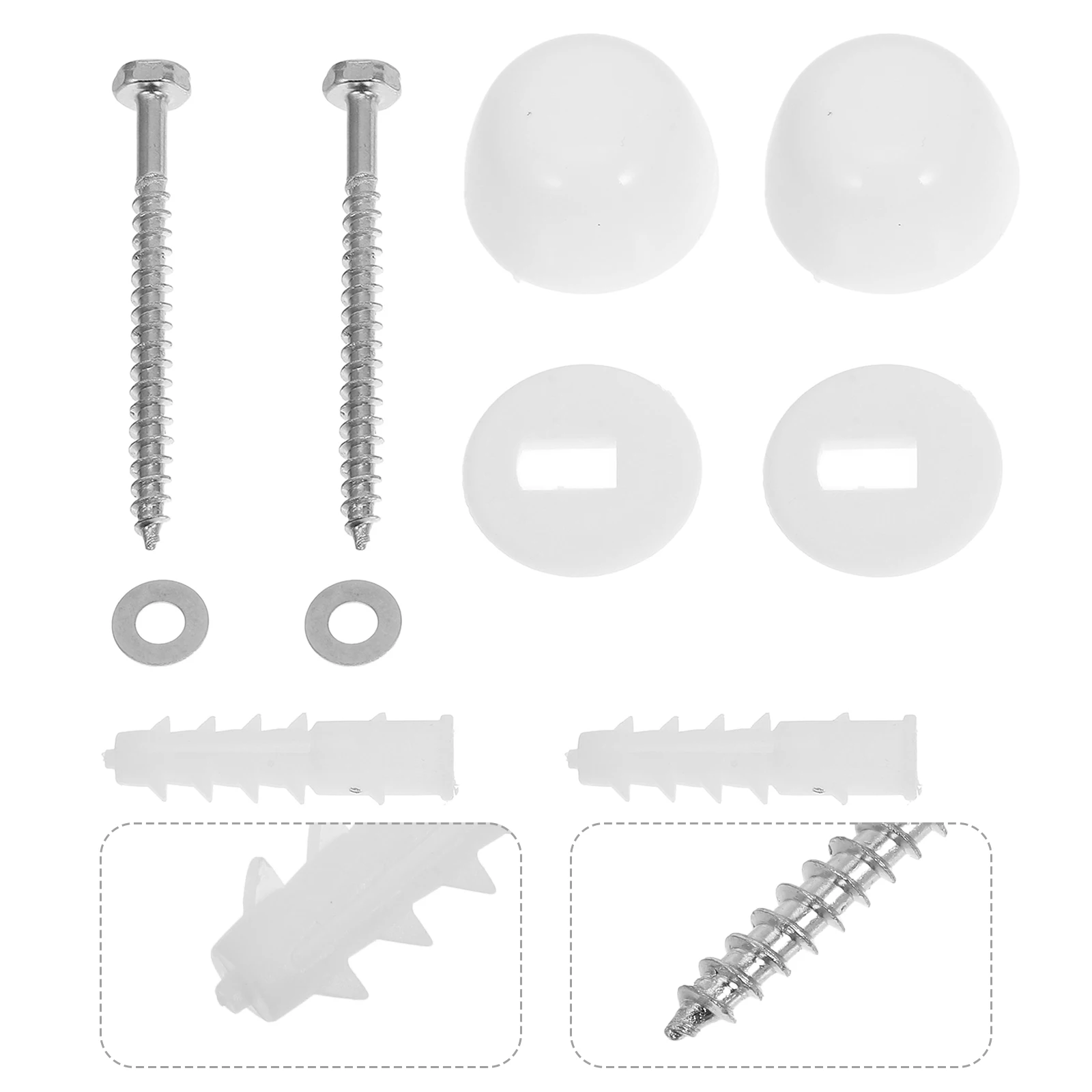 

10pcs Toilet Floor Bolts Decorative Caps for Mounting Kit Snap Inserts Plastic Anchors Flange Repair Hardware Fixings Stable