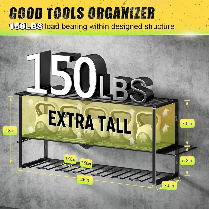 Évaluation des outils électriques Outils de montage mural. RapDuty-Outil de garage en fer, outil de stockage pour atelier, abri, panneau perforé, sous-sol