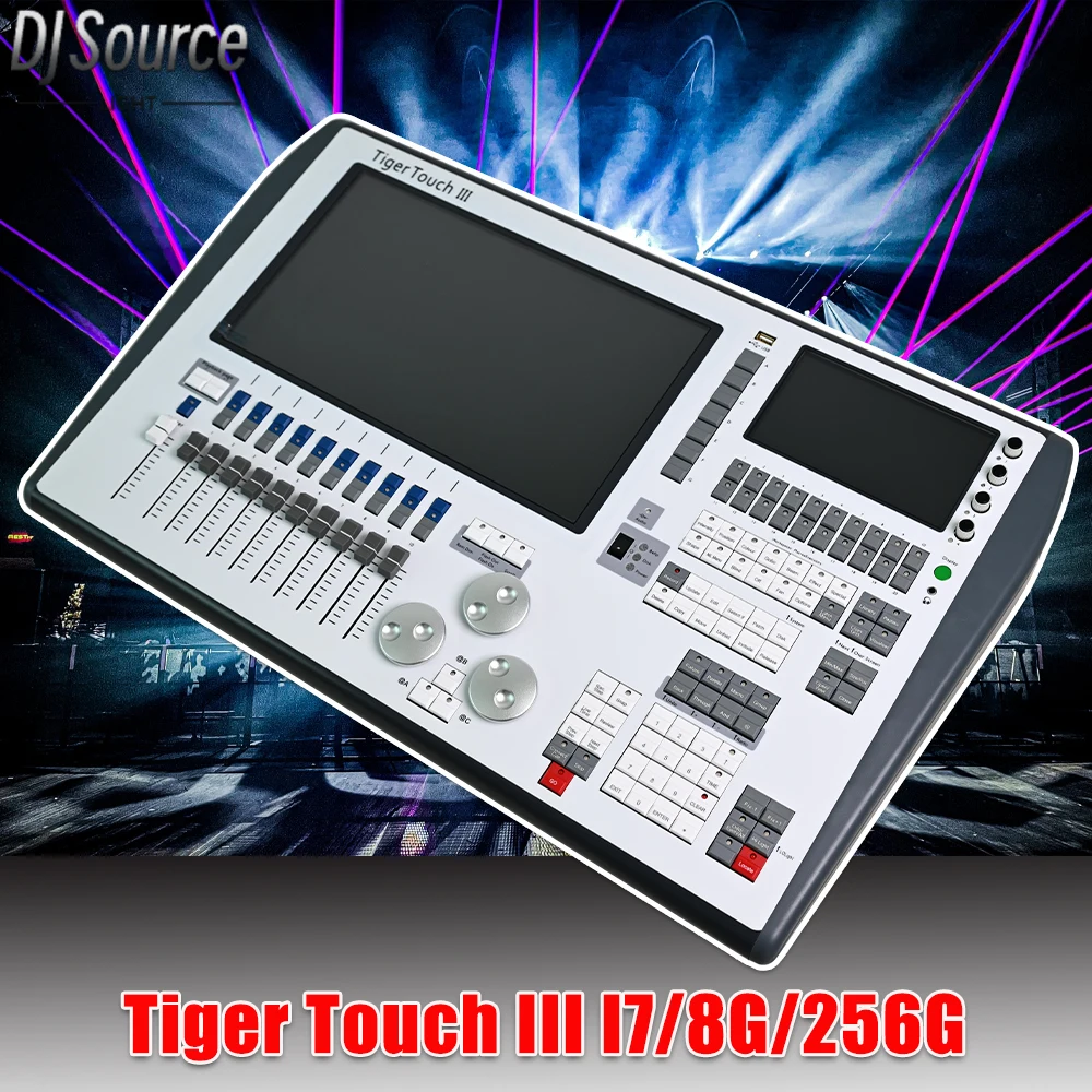 

Lighting console Tiger Touch III Titan system I7/8G/256G With 16 DMX Outputs 8192 Channels Control Stage Light With two screens