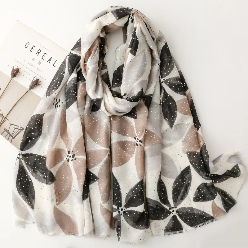 

Bohemian Women Viscose Scarf Big Size 88*180cm Cotton Linen Feeling Leaf Soft Shawl Tassel Hijab Wrap Summer Soft Beach