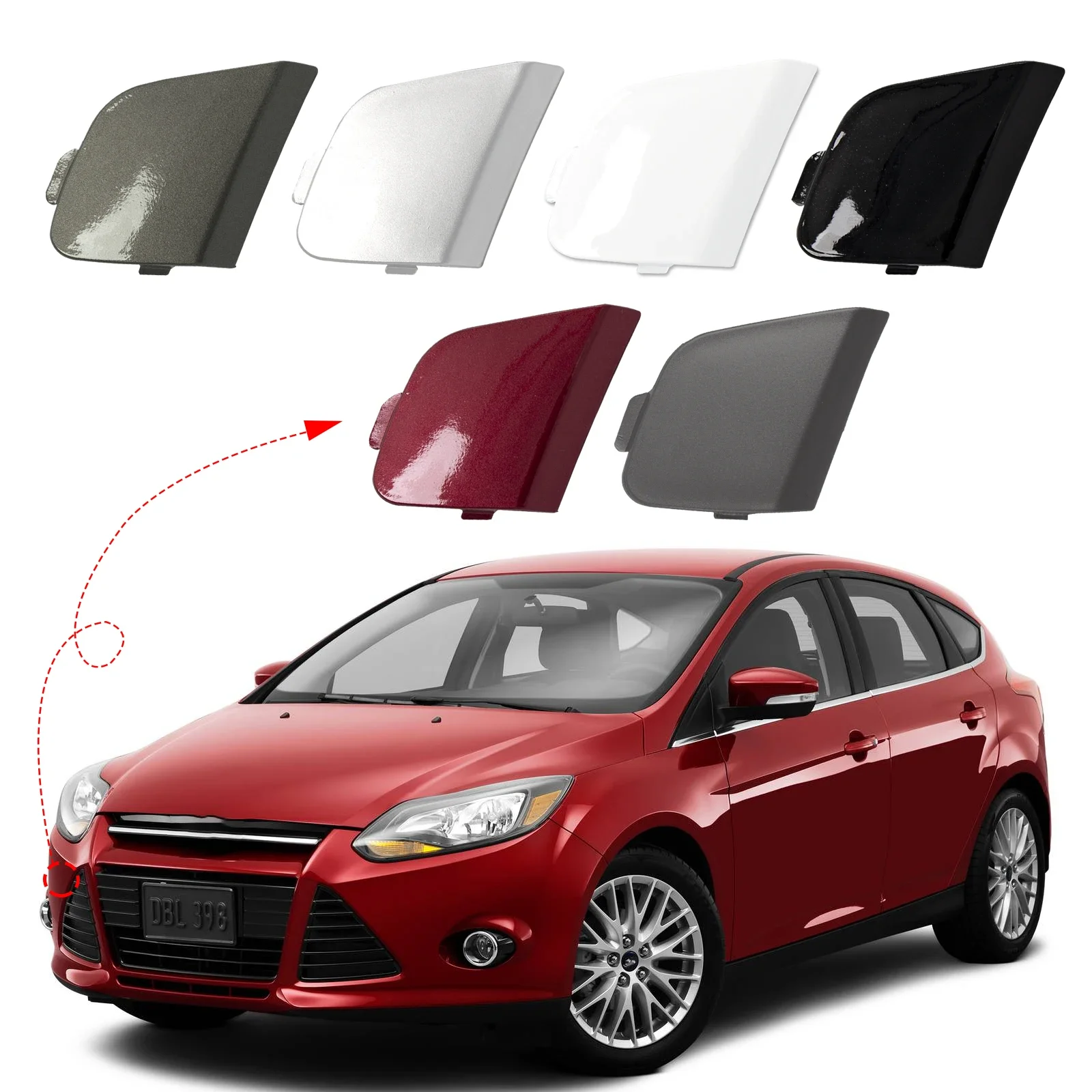 

Front Bumper Tow Hook Cover Cap Towing Eye For Ford Focus MK3 III Accessories 2011 2012 2103 2014 1702946 BM5117A989AB