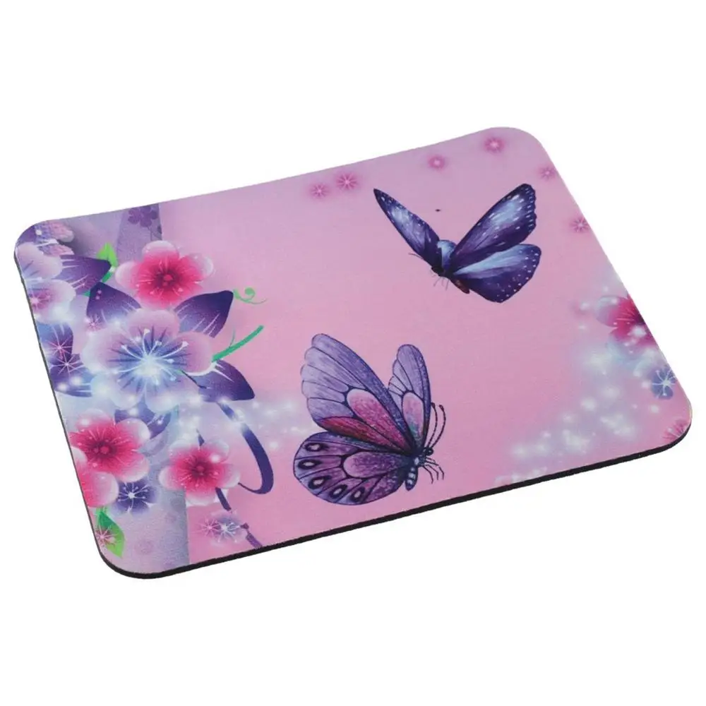 Rubber+cloth Black Cat Gaming Mouse Pad Multicolour 9.45 X 7.87 X 0.12 Inches Desktop Pad Rectangle Purple Rectangle Mousepad