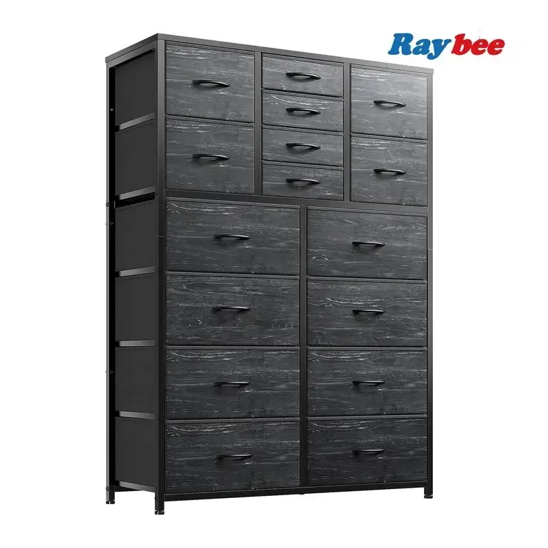 RaybeeFurniture Dresser, Dresser for Bedroom with 15/16 Drawers, Tall Dressers & Chests of Drawers with Wood Top