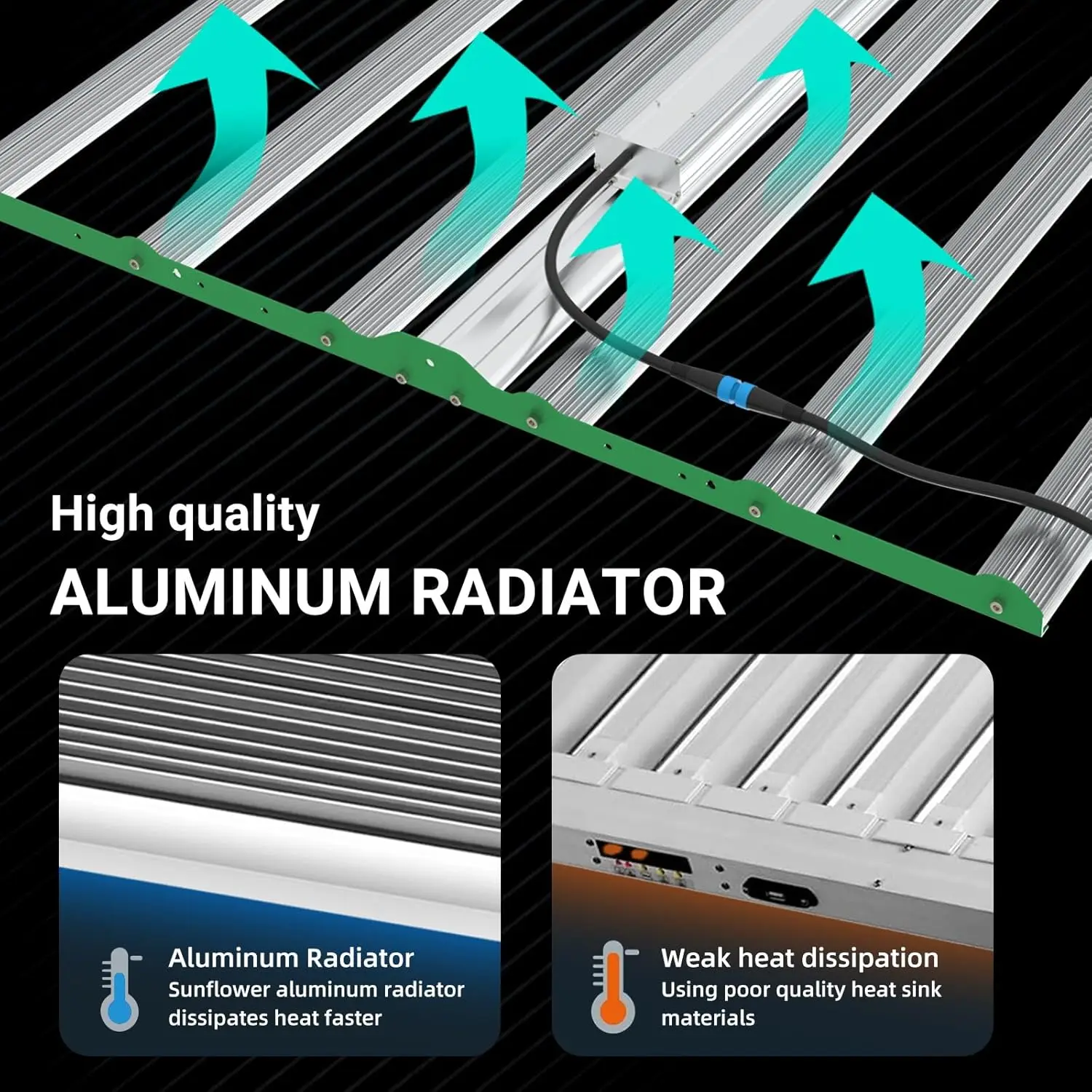 RDJ Bouns Lampada da coltivazione a LED da 720 W per tenda da coltivazione 4x4, corpo largo 6 barre 100 V-277 V LM281B+ e diodi EPI, spettro completo, dimensioni complessive 4