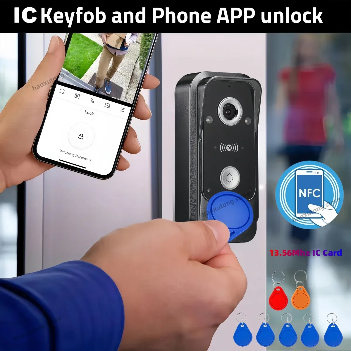Tuya Smart WIFI Video Intercom System 7 Inch Video Doorphone HD 1080P Doorbell Camera Password IC Card Unlock Doorbell for Home
