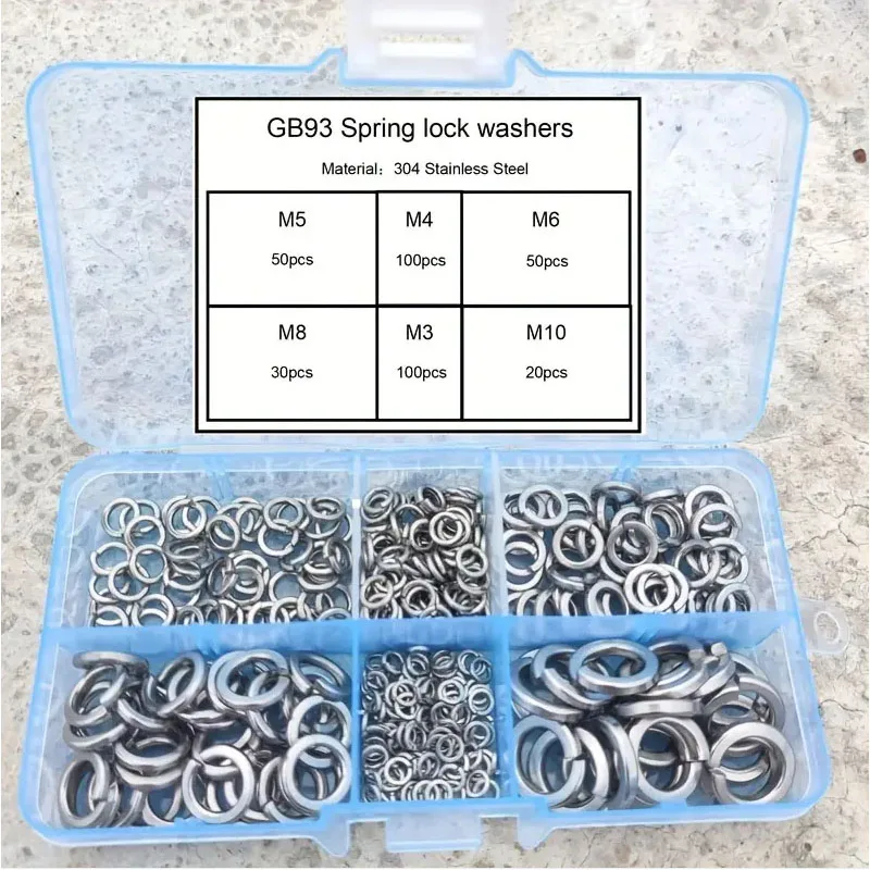 

QINTIDES M1.6 - M20Single coil spring lock washers Normal type 304/316 stainless steel Spring washers Open elastic gasket