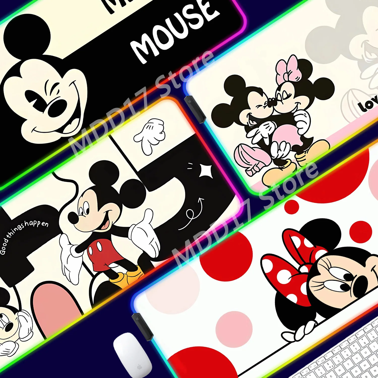 

LED RGB Mouse Pad Mickeys Large Gamer Designed Specifically Keyboard RGB Desk Mouse Mat Carpet Backlight Gaming Notbook Mousepad