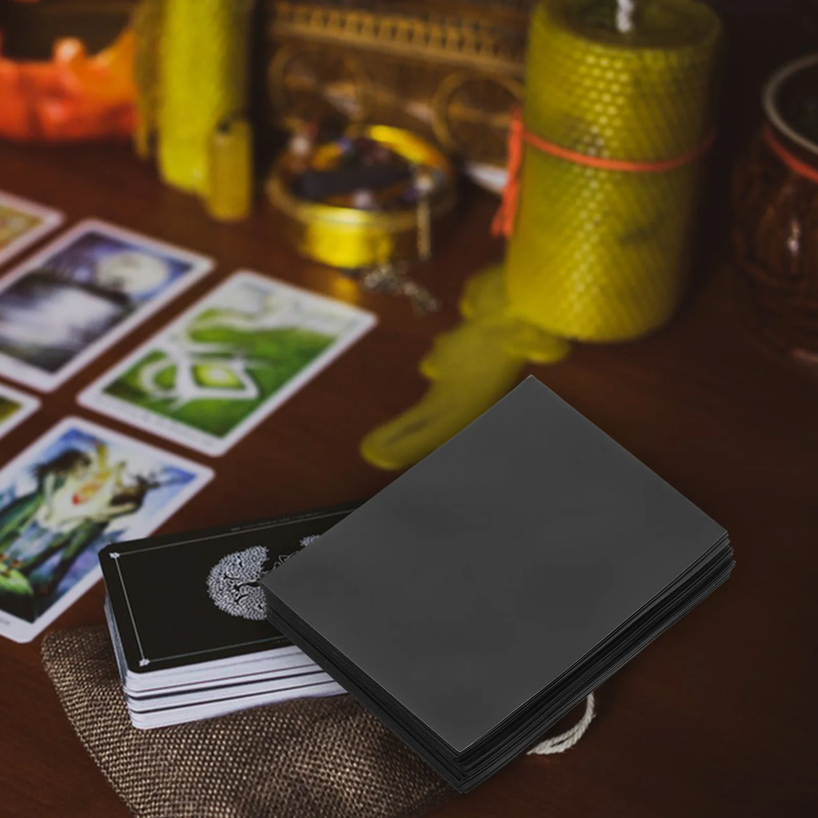 50 Pcs Frosted Solid Color Card Holder Trading Sleeve Sleeves Clear for Cards Thick Hard