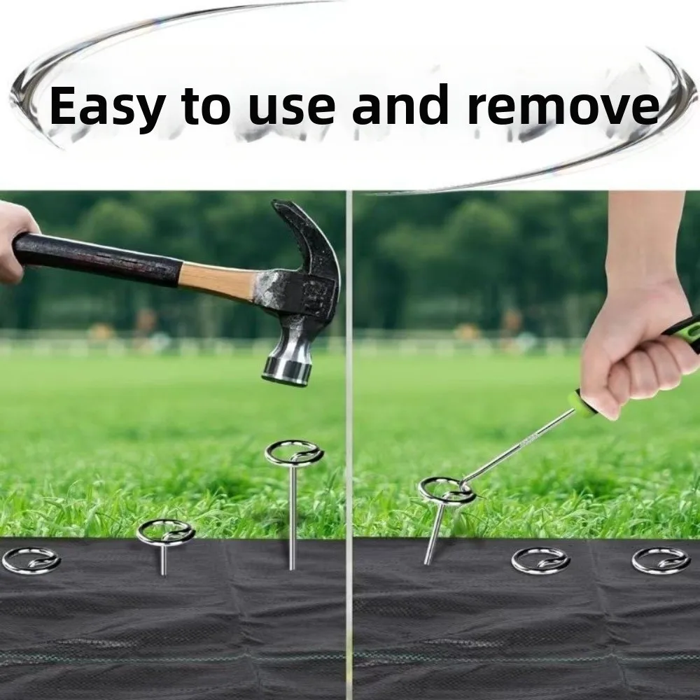 50Pcs Garden Tools G-Type Ground Stakes Heavy Duty Spike Weed Barrier Fabric Stakes Fixing Reusable Ground Pegs Landscape
