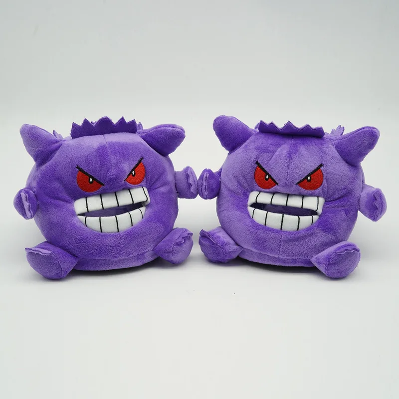 Cute Gengar Style Plush Tongue Funny Ghost Slippers Non Slip Warm Cozy Indoor Shoes For Men Women Home Winter Gift
