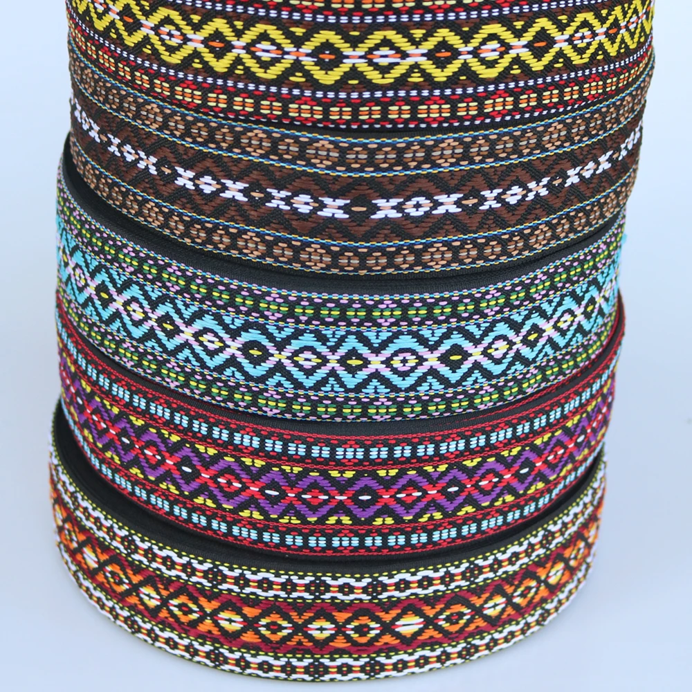 5 Yards/lot Wide 5cm Woven Jacquard Ribbon Geometric ethnic style For Clothing Straps Accessory