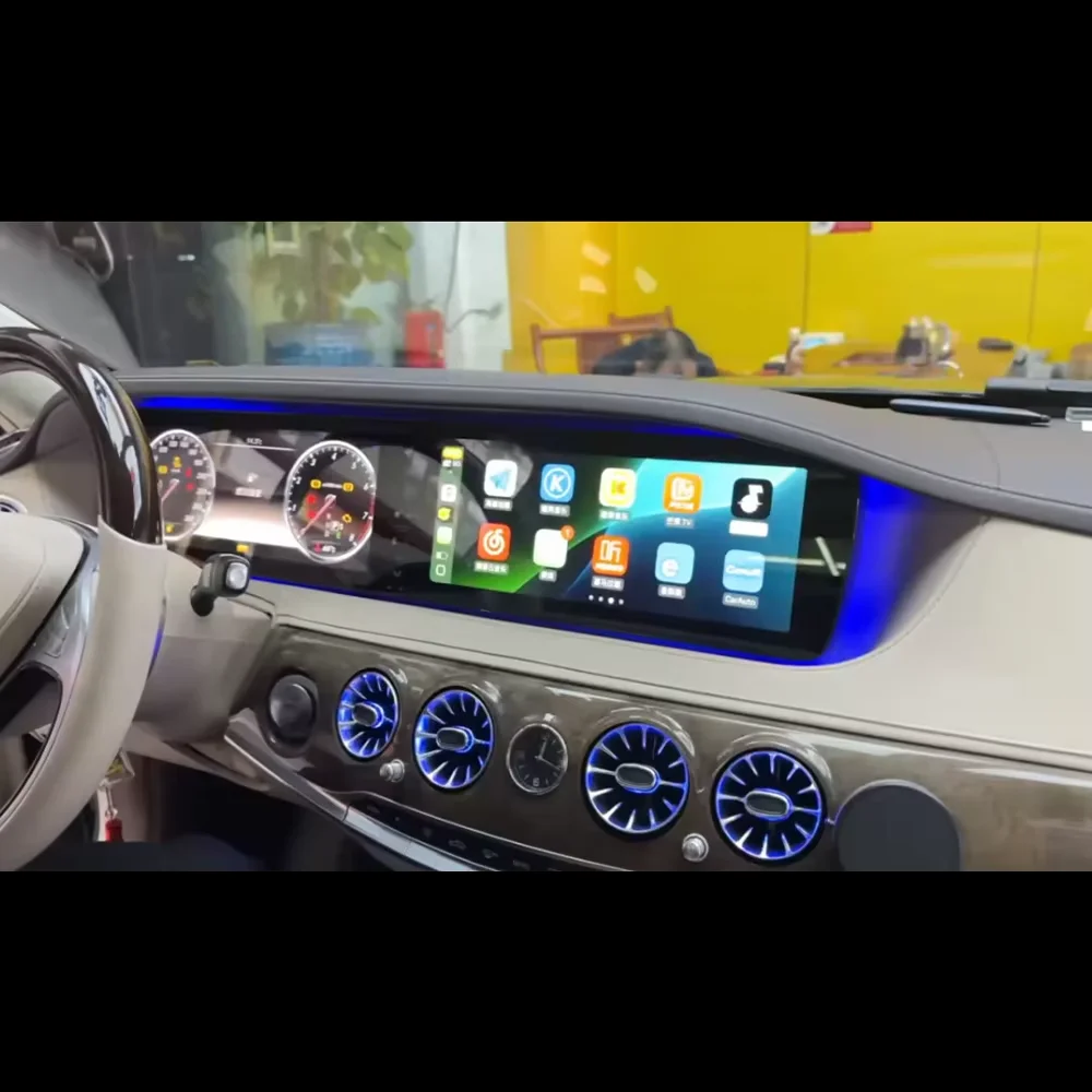 12.3 بوصة Carplay لمرسيدس بنز S الفئة W222 S350 S500 NTG5 سيارة نظام تحديد المواقع والملاحة رئيس وحدة مشغل وسائط متعددة راديو وسائط السيارات