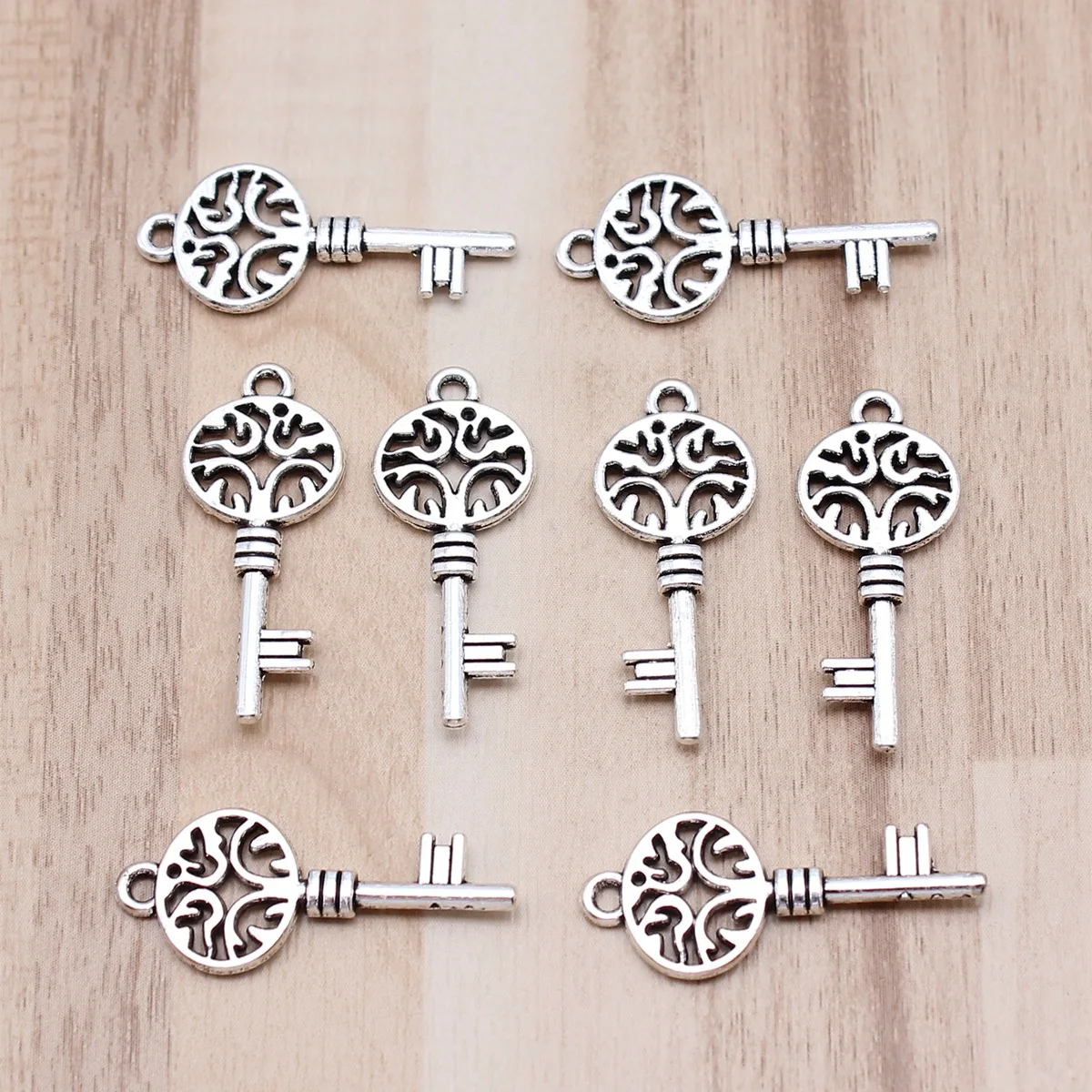 IFOCUS 10pcs/Lot Key Charms For DIY Jewelry Making Zinc Alloy 11x27mm/0.43x1.06inch