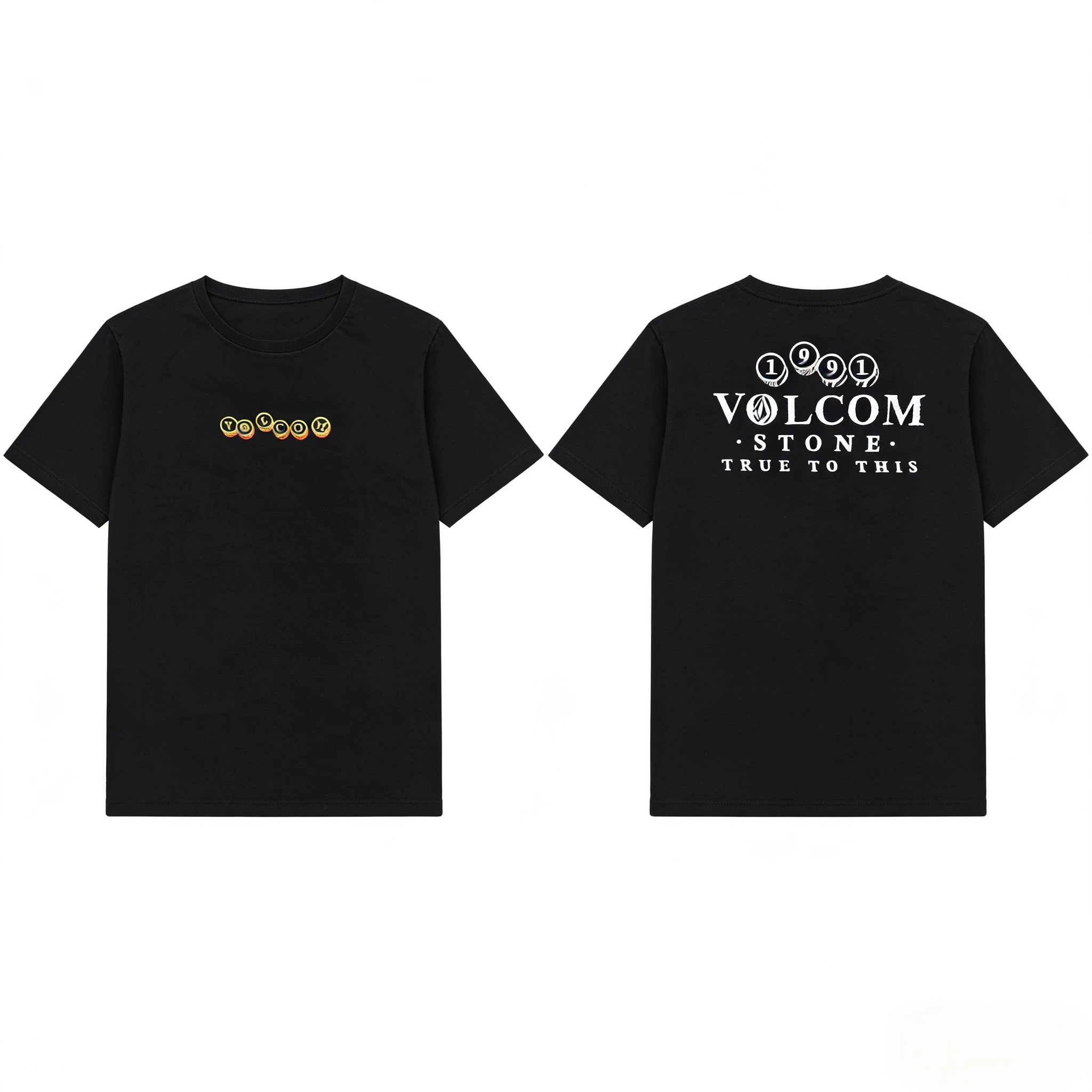 2026 Volcom Cotton Short Sleeve T-shirt Personality Niche Skateboard Function Wind All Kinds of Classic Beauty Tide Surfing