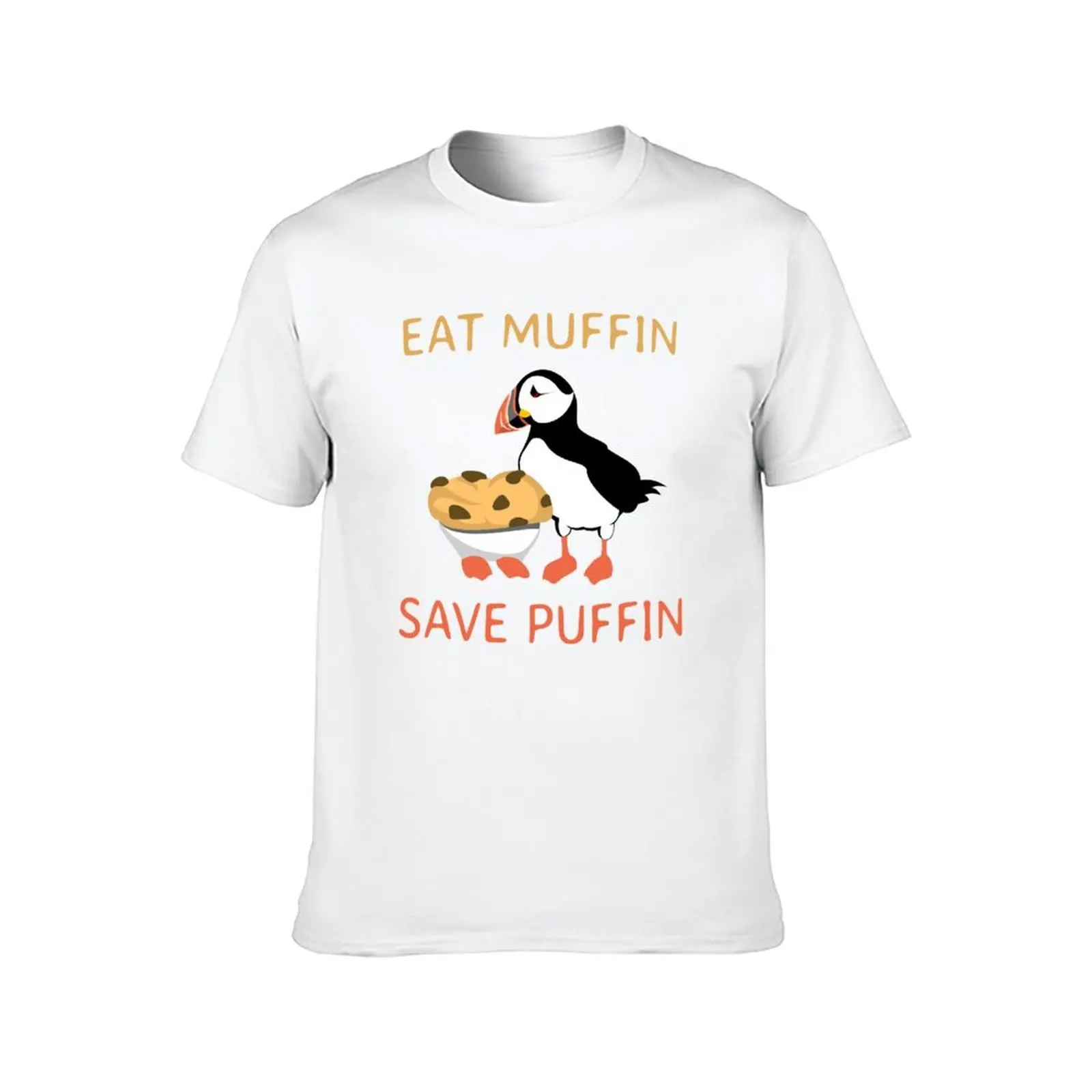 Eat muffin save puffin - delicious ethical alternative to the cutest arctic puffin - caption light shirt T-Shirt