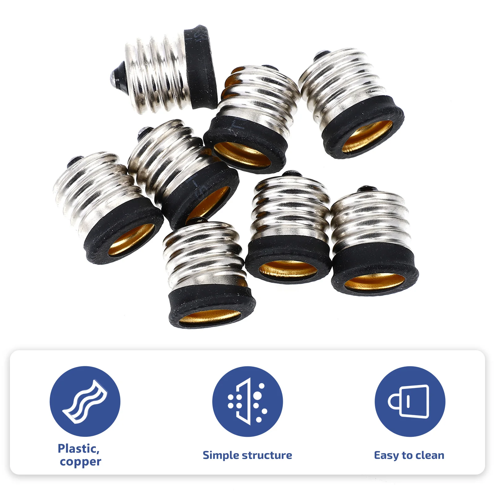 

8 pcs Lamp Holder Converter E17 To E14 Light Bulb Socket Adapter For Garage Workshop Basement Lamp Socket Converters Lighting