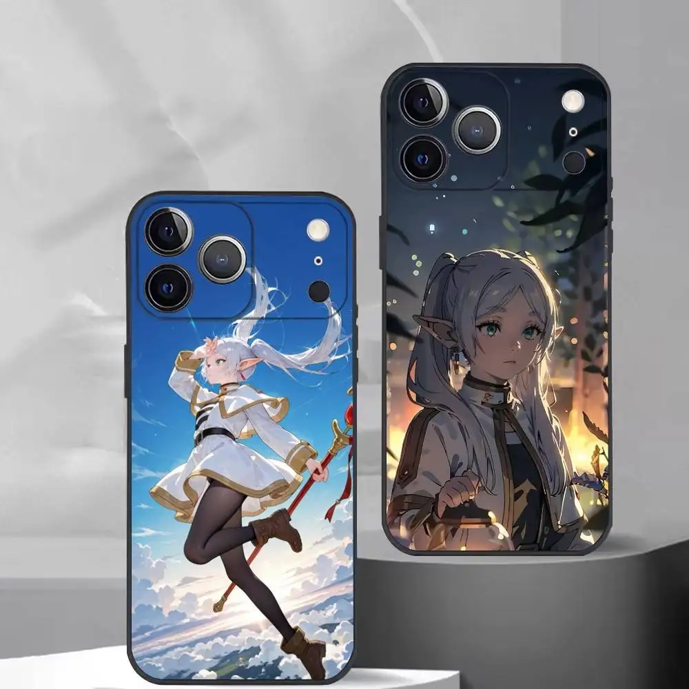 

Frieren S-Sousou No F-Frieren Phone Case For iPhone 17,16,15,14,13,12,11 Plus,Pro Max,XS,Soft Silicone Black Cover