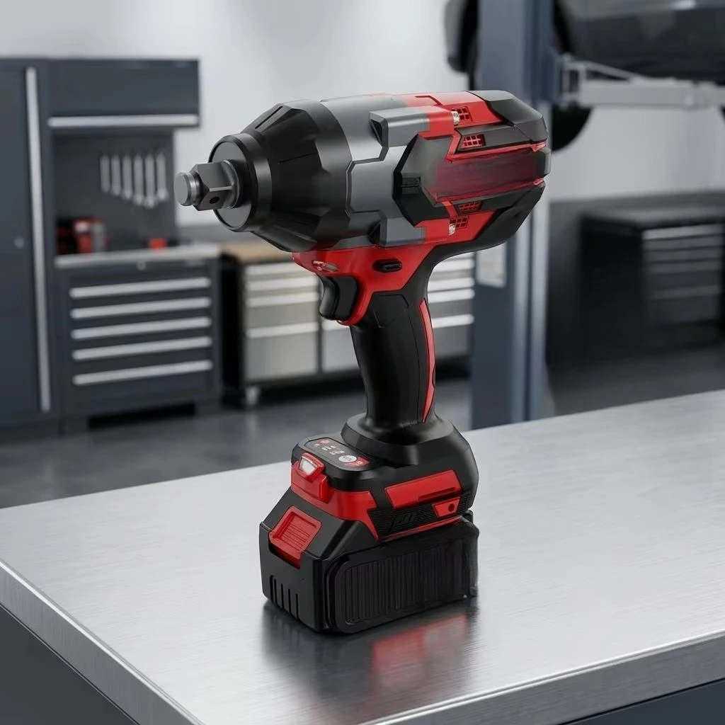1100Nm High Torque 21V Cordless Impact Wrench With 2x 4.0Ah Li Ion Battery for Automotive and Construction