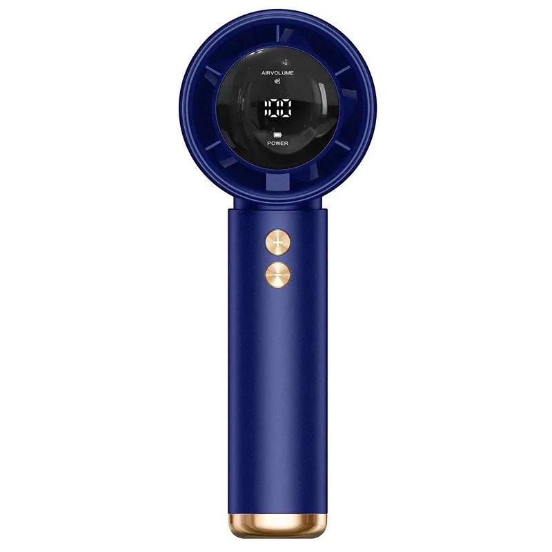 Tragbarer Handventilator mit LED-Anzeige, USB-Aufladung, Hochgeschwindigkeits-Mini-Elektroventilator, Leise Kühlung für Draußen