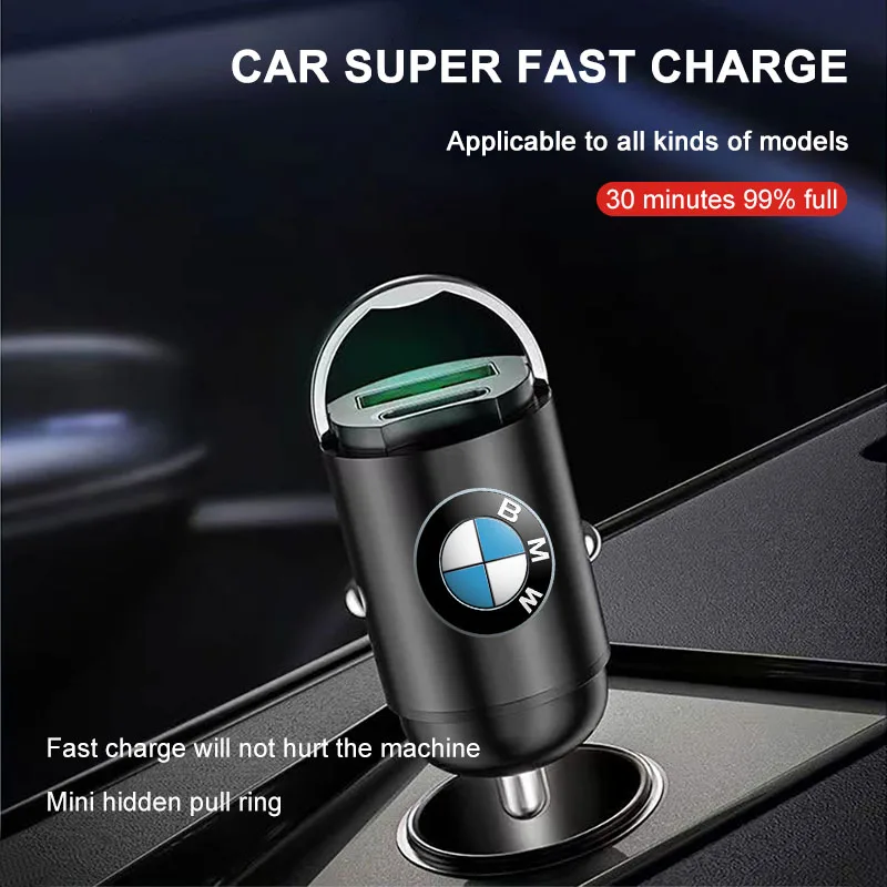 1Pcs Car Charger USB Type-C Fast Charging Adapter Car Accessories For BMW F10 F20 F30 E90 F80 F87 X1 X2 X3 X4 X5m M2 M3 M4 M5 M6