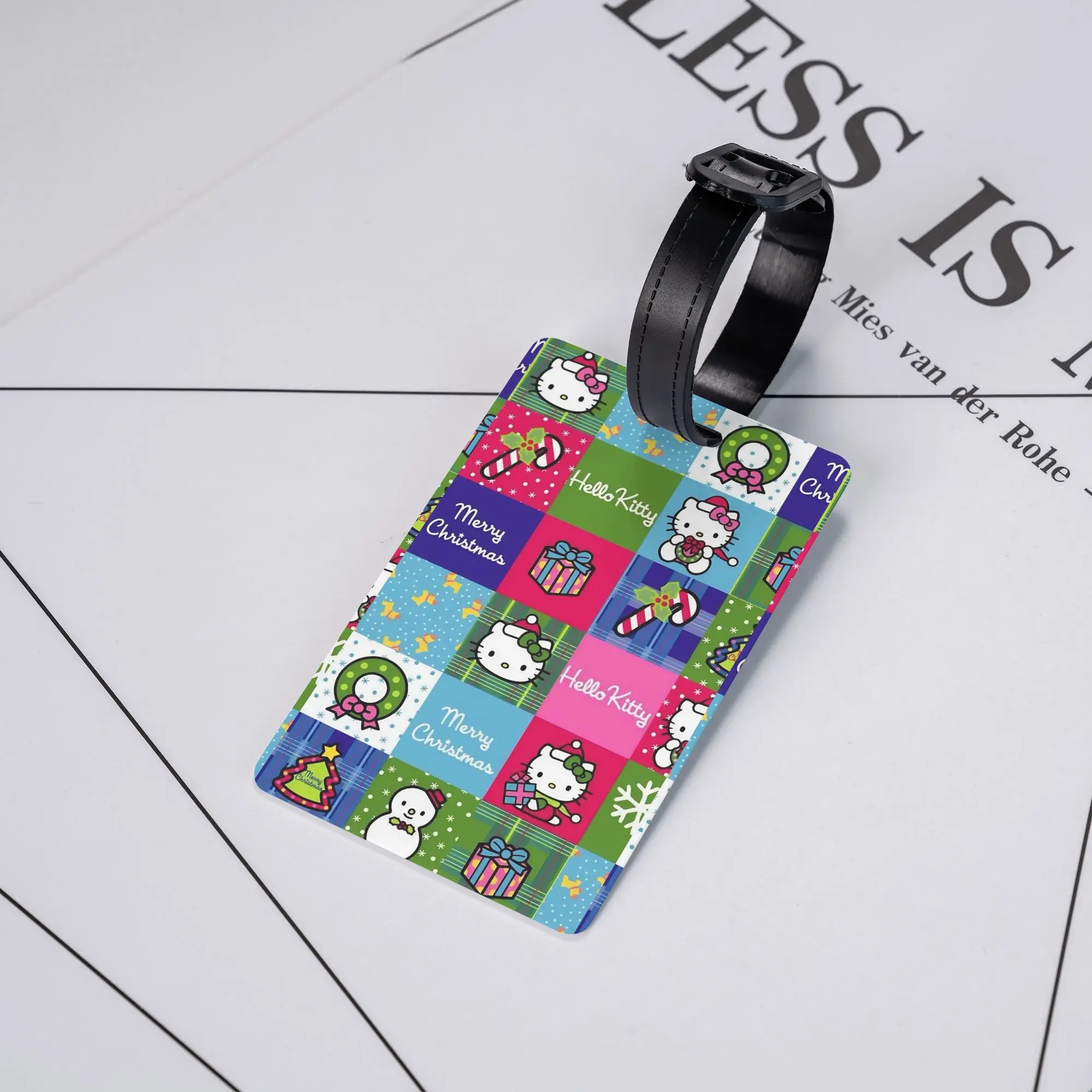 

Luggage Tags Hello Kitty Cartoon Plaid Suitcase PVC Portable Label ID Address Holder Baggage Tag for Women Baggage Tag Gift