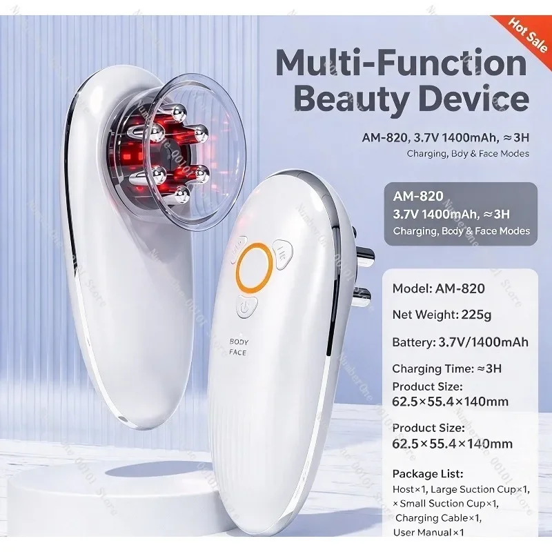 Household Red & Blue Light Gua Sha Massager, Negative Pressure Intelligent Body Shaping Massage Device for Abdominal Care
