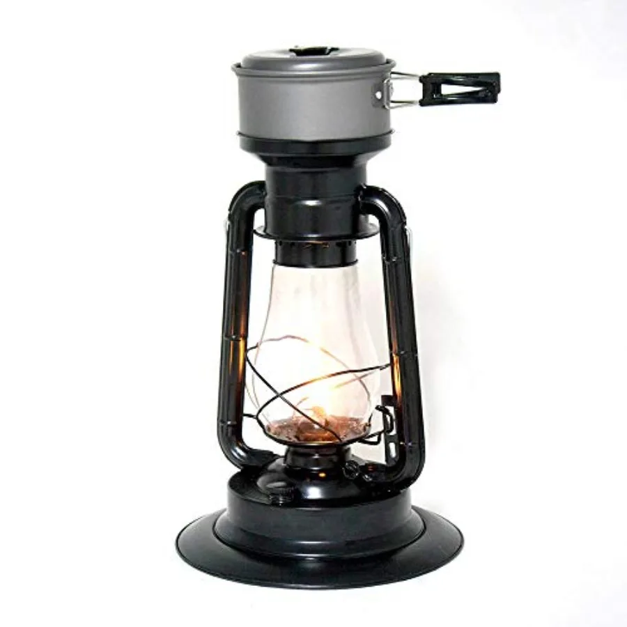 

Rayo Heater Cooker Emergency Lantern Non-Electric Fuel Lamp with Cooking Pot for Camping or Emergencies 10-12 Hour Burn Black 1