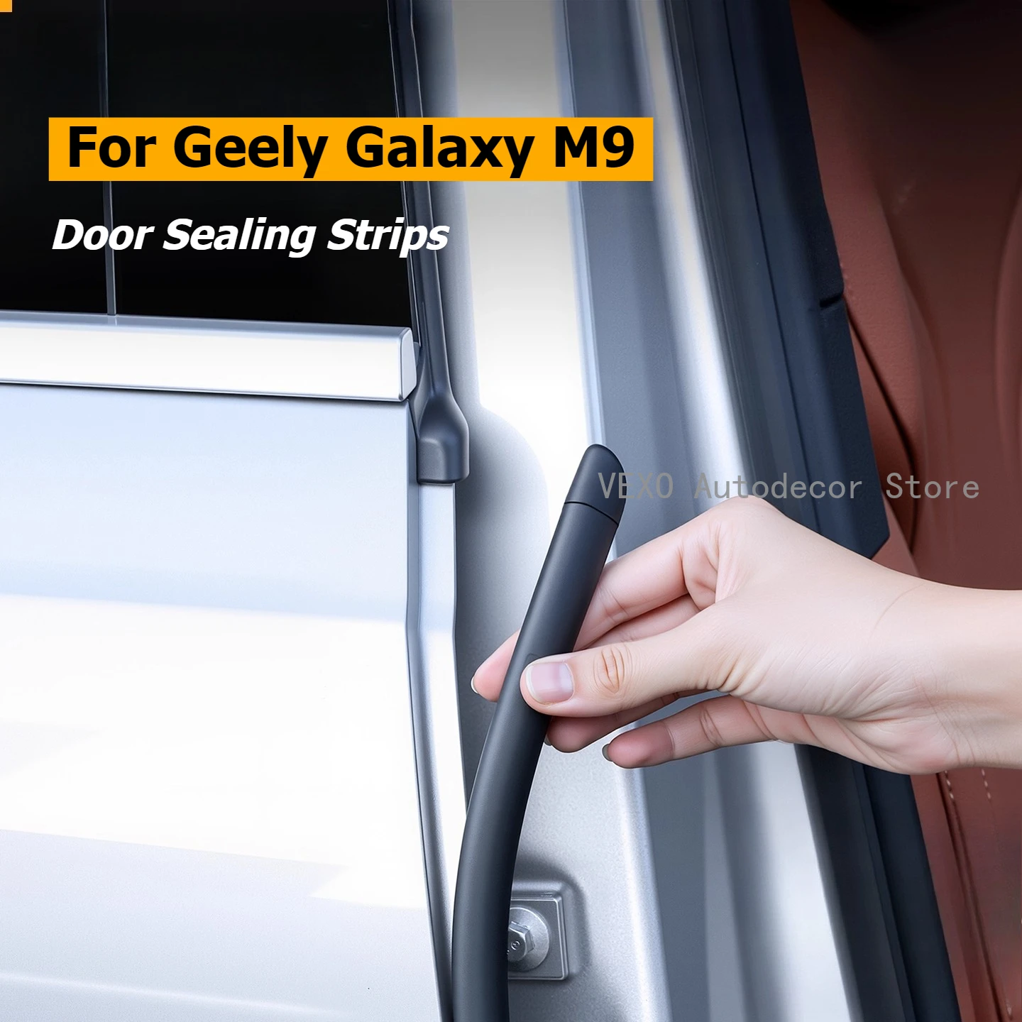 

For Geely Galaxy M9 2025 2026 Car Door Sill Sealing Strips Rubber Soundproofing Strip Door Seal Soundproof Car Accessories
