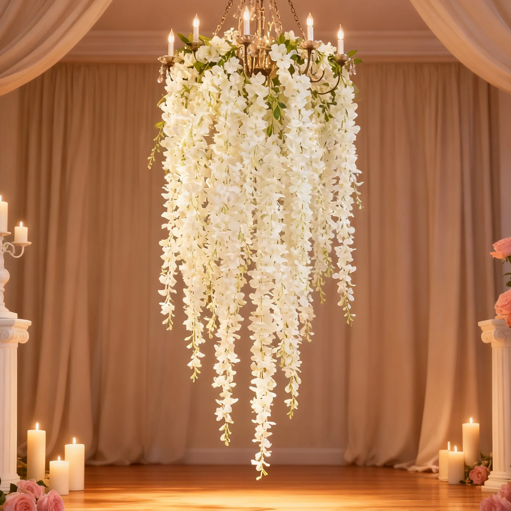 

20Pcs Silk Artificial Sakura Vine Wedding Valentine Grden Arch Rattan Garland Garden Outdoor Yard Home Room Decora Diy Gift Prop