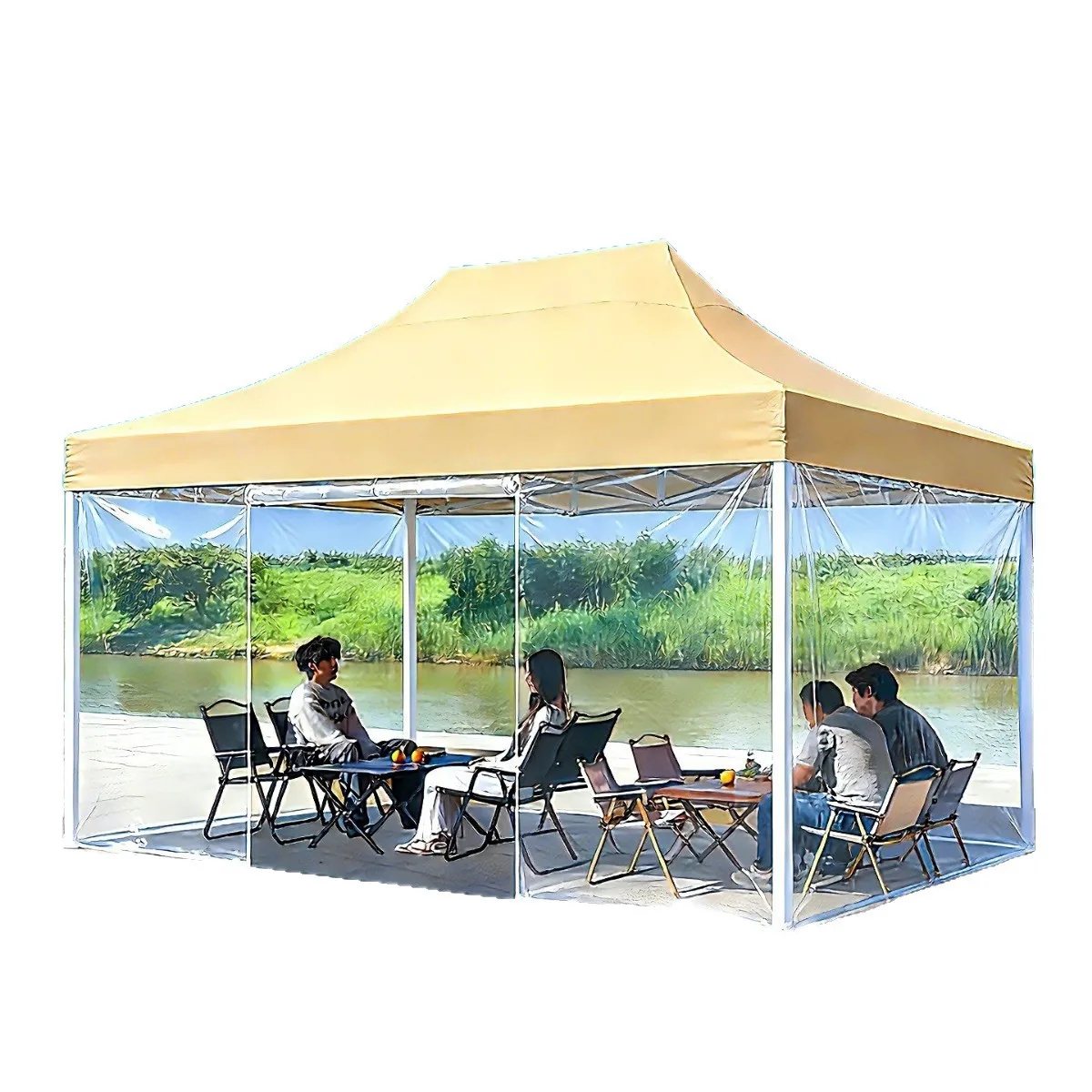 Outdoor four-legged umbrella tent Retractable awning Transparent awning Internet celebrity market stall dedicated awning