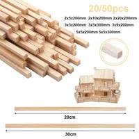 20-50pcs Balsa Wood Craft Square Cudgel Model Building Carving DIY Handicraft Educational Making Accessories Stick