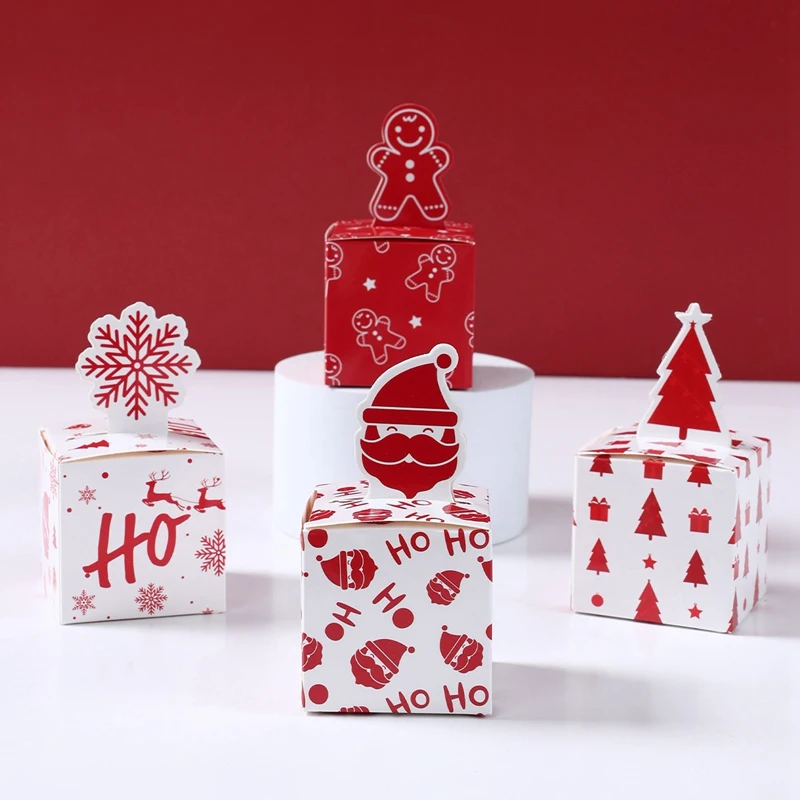 Christmas Goody Candy Boxes Merry Christmas Decoration for Home 2024 Gift Boxes Xmas Ornament Navidad Natal New Year Gift 2025