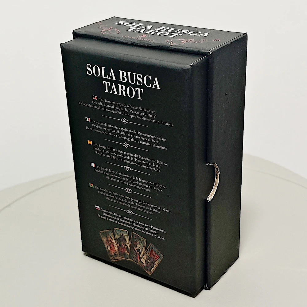 

12*7 см, напечатанная на 350GSM, колода Таро Сола Busca с двойным тиснением в жесткой коробке, 78 шт., винтажные карты Таро