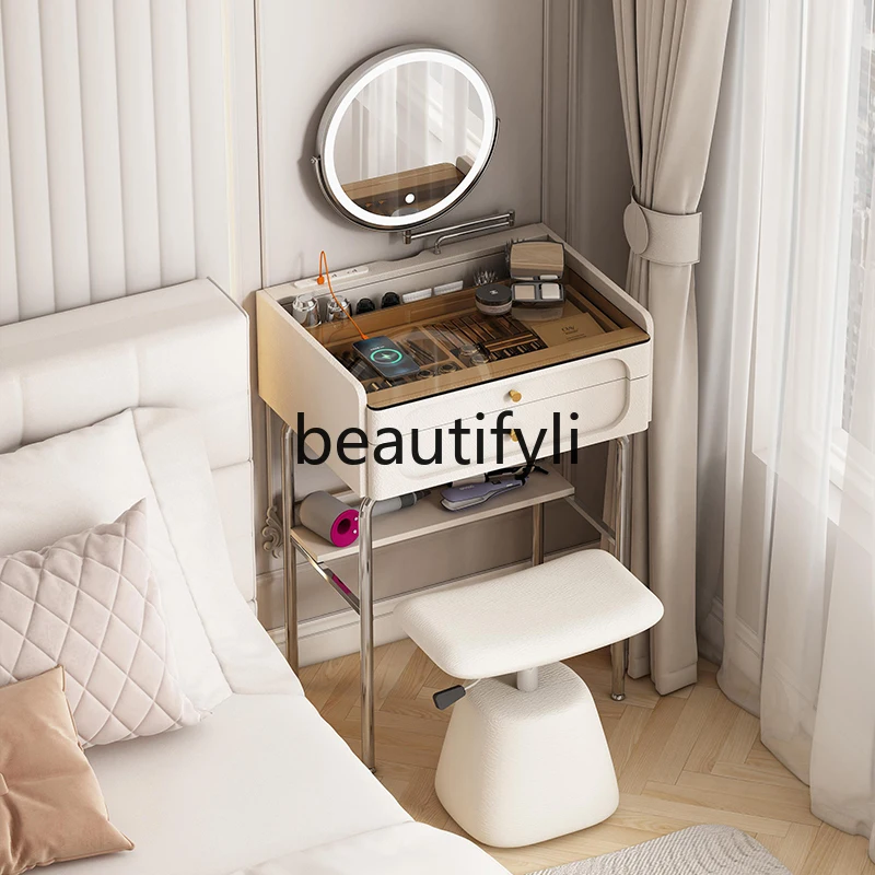 

French Vintage Small Makeup Table Dresser Bedroom Cream Wind