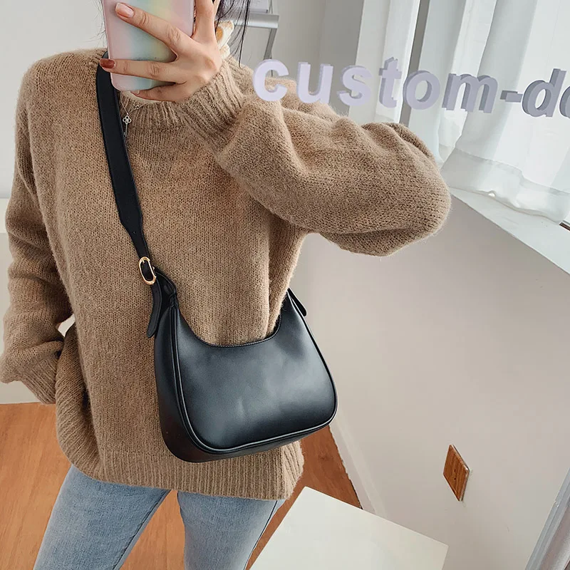 HOCODO Fashion Shoulder Bags For Women 2022 Casual Crossbody Bags For Women Pu Leather Solid Color Simple Handbags Women\'S Bag