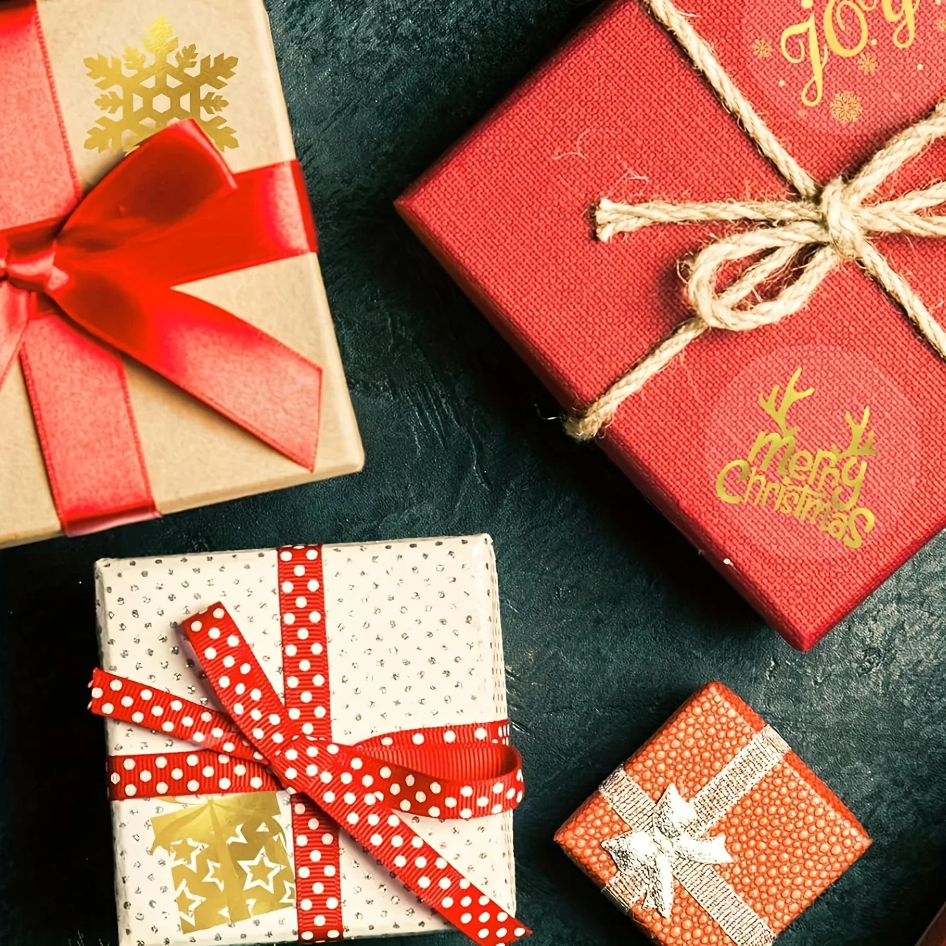 500 قطعة ملصقات/لفة شفافة ذهبية بريق هدية عيد الميلاد صندوق ختم تسميات اليدوية الديكور ملصق ذاتي اللصق