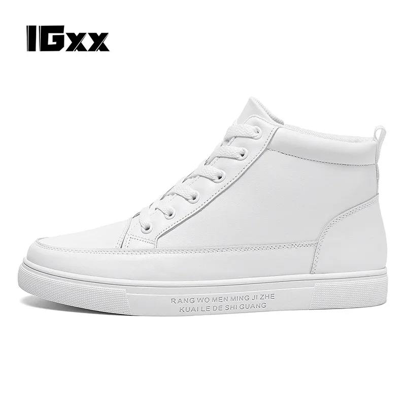 Men's Large Casual Boots Hip-hop Men's Skate Shoes Tennis Male Adult Autumn Casual Sneaker Platform Shoes Ins White Color