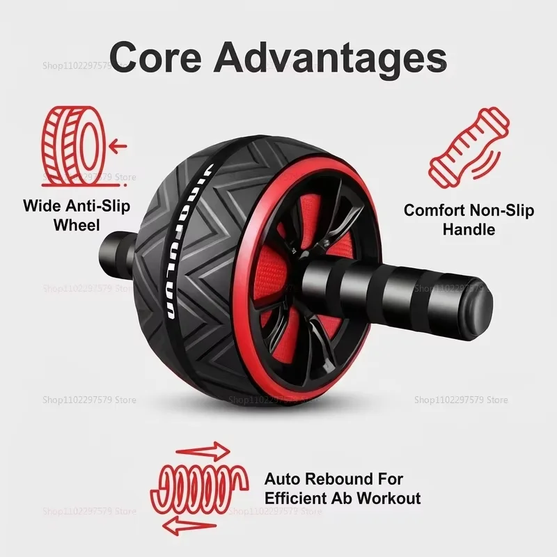 Roda Abdominal Multifuncional Silenciosa para Treinamento de Força do Core, Modelagem da Cintura e Queima de Gordura para Adultos
