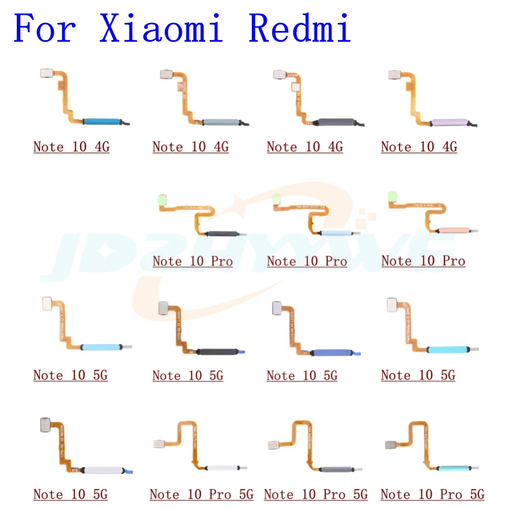 Fingerprint For Xiaomi Redmi Note 10 Pro Note10pro 4G 5G Home Button Menu Return Key Fingerprint Sensor Flex Cable