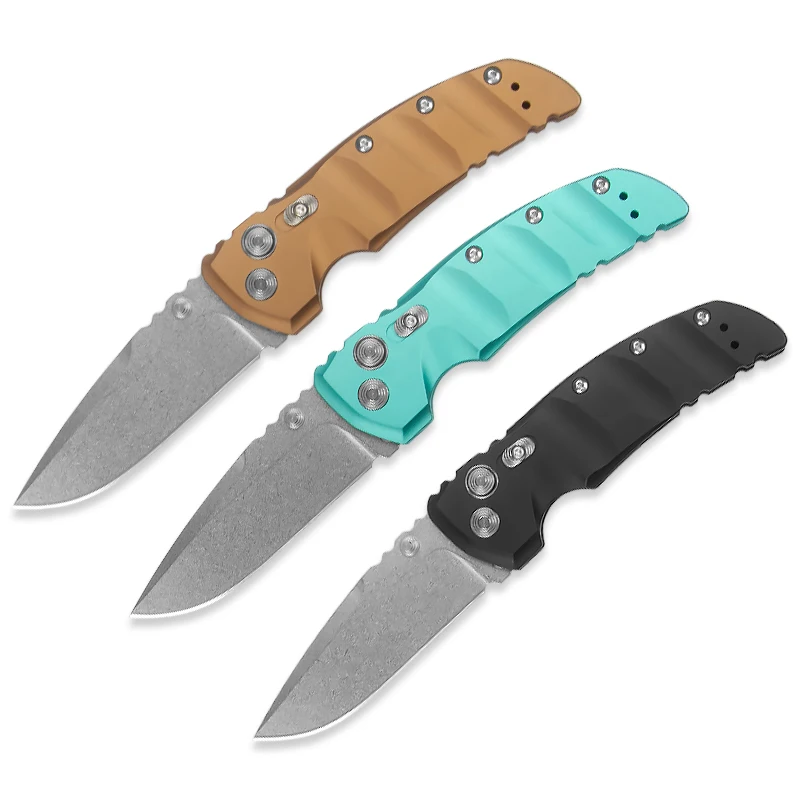 12C27 Steel Blade Space Aluminum Handle Hunting Survival Camping Folding Pocket Knife-Meteorites Pattern