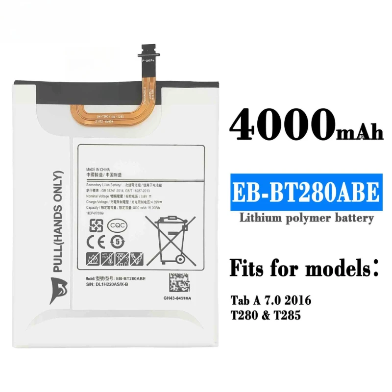 Nouvelle tablette EB-BT280ABE 4000mAh batterie pour Samsung Galaxy Tab A 7.0 SM-T280 T280 T285 tablette batterie + outils