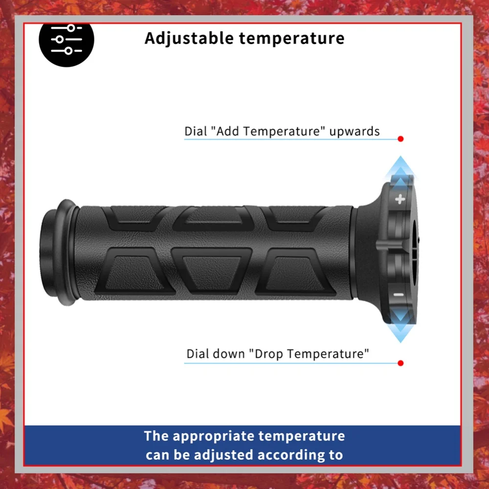 Electric Molded Grips Waterproof 22mm Motorcycle Hand Heated Grips 3 Gear Adjustable Hot Grip Handle Motorcycle Parts for Winter