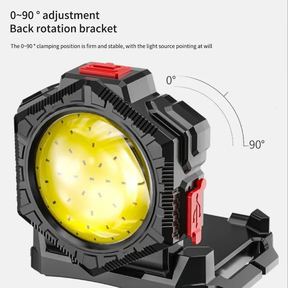 USB Rechargeable COB Portable Headlamp Multifunctional Outdoor Night Running Waist Pack Wrist Light Red Warning Torch Flashlight