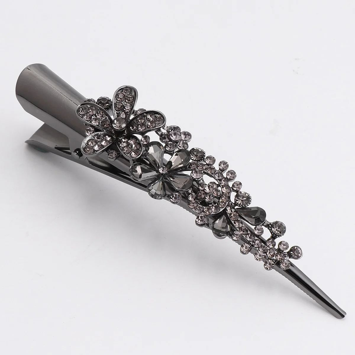 Retro Large Rhinestone Metal Horn Clip Headdress Crystal Hair Accessories Studded Bobby Pin Barrettes Styling Hairpin