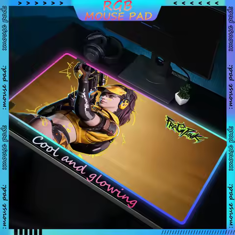 RGB F_FragPunk Anime MousePad Cute Keyboard Pad Luminous Rubber Desk mat Gaming Computer Desk Accessories Office Accessories Pad