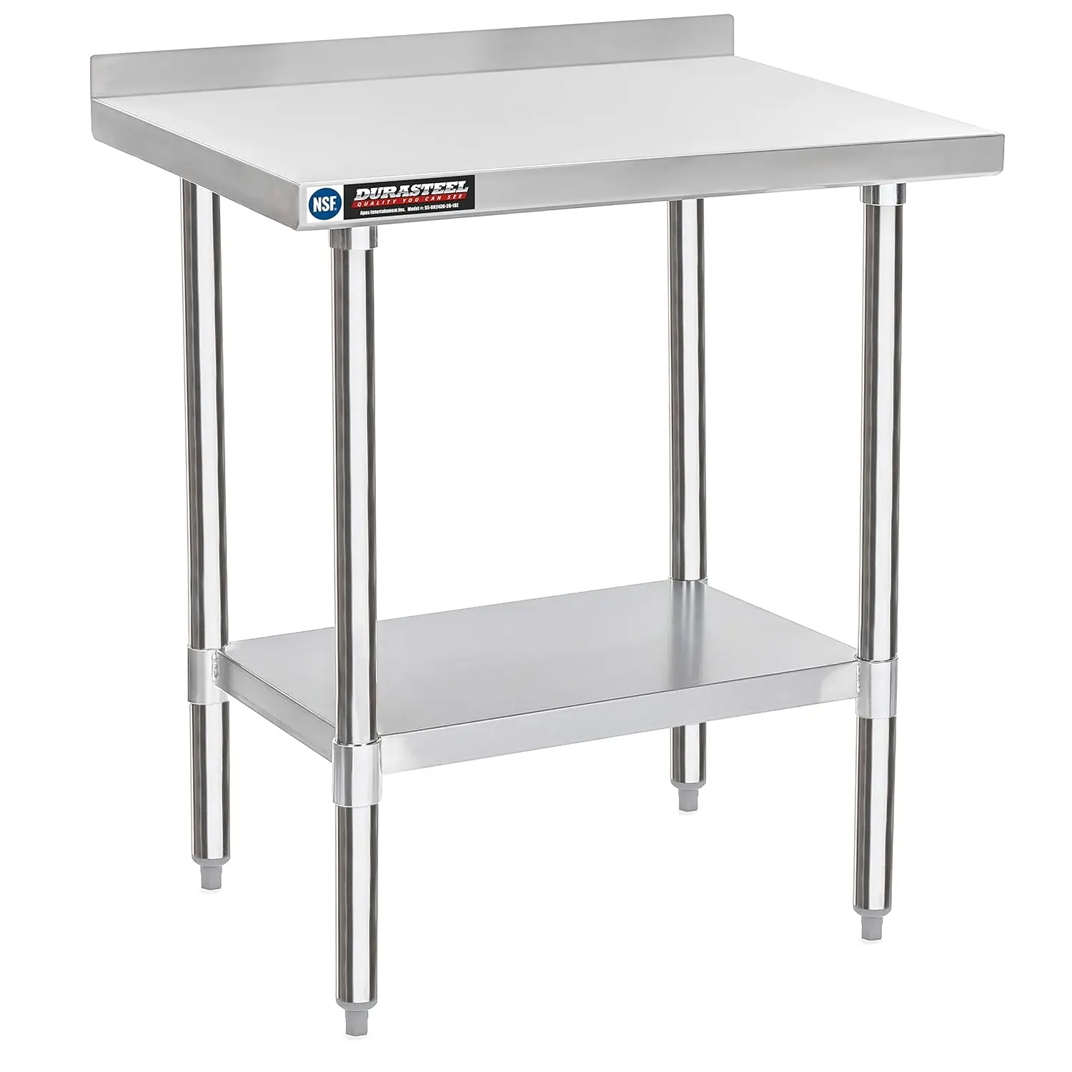 Durasteel-Nsf Mesa de cozinha comercial, aço inoxidável, Cooking Prep, Kitchen Island Workstation, ajustável, 24x30 in