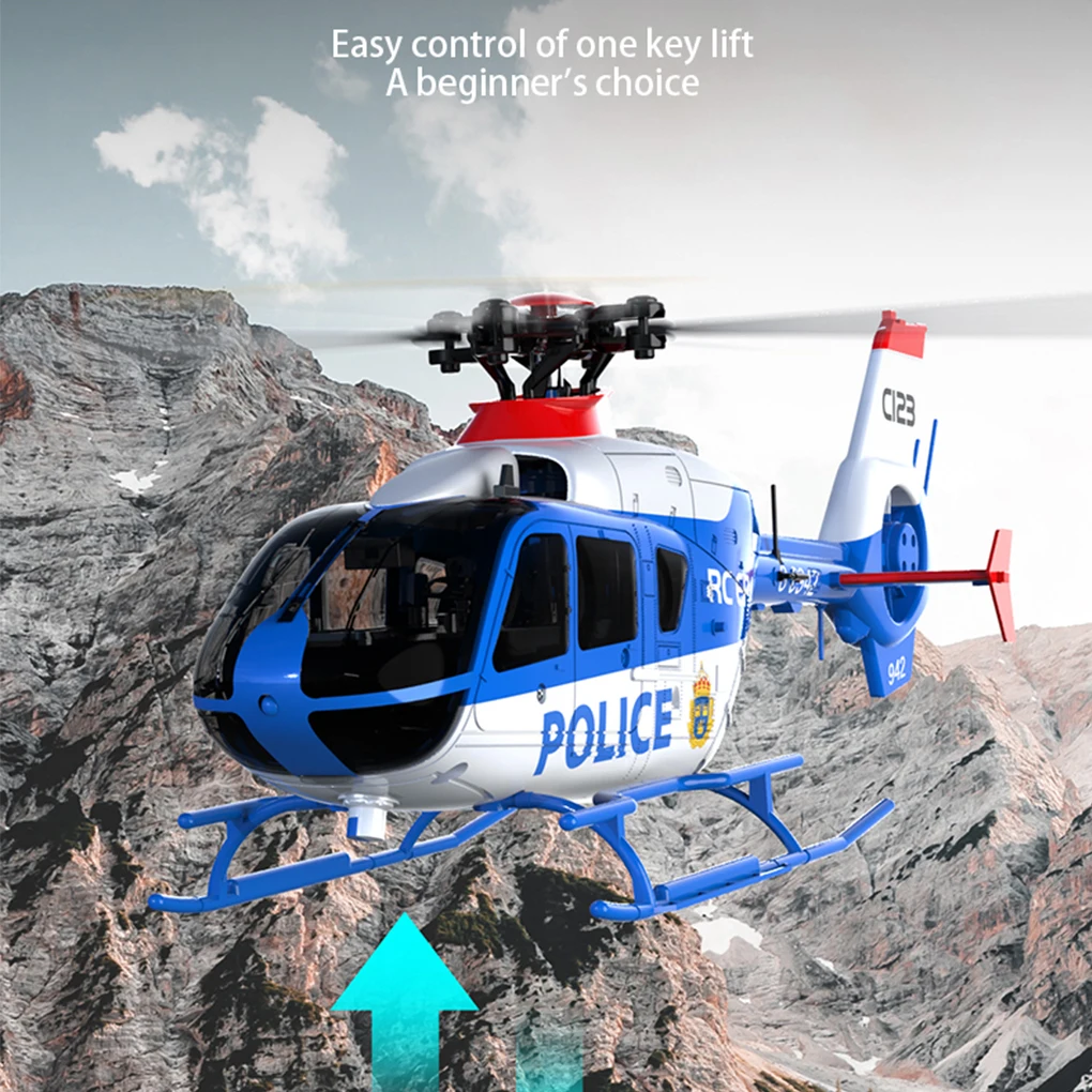 Helikopter RC 2025 C123 2.4G 6CH 6-osiowy Żyroskop Optyczny Przepływ Powietrza Utrzymanie Wysokości Skala 1:36 EC135 Zdalnie Sterowany Helikopter Zabawka dla Dzieci